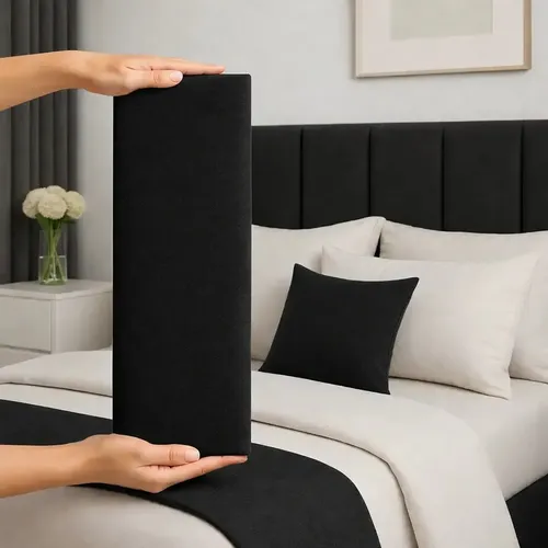 Cabeceira Queen 160cm Cama Box Kit 8 Módulos Adesivo Dubai Cor Preto