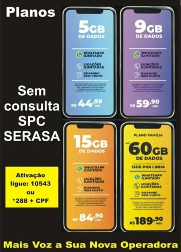 Kit 30 Chip Mais Voz 4g C/ R$10 Crédito Qualquer Ddd Brasil