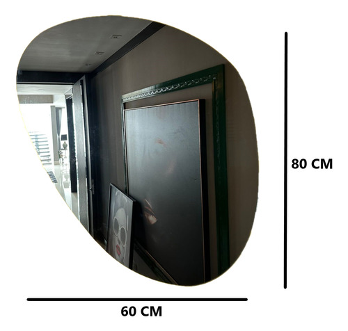 Espelho Orgânico Médio Decorativo 80cm Com Led Branco Quente