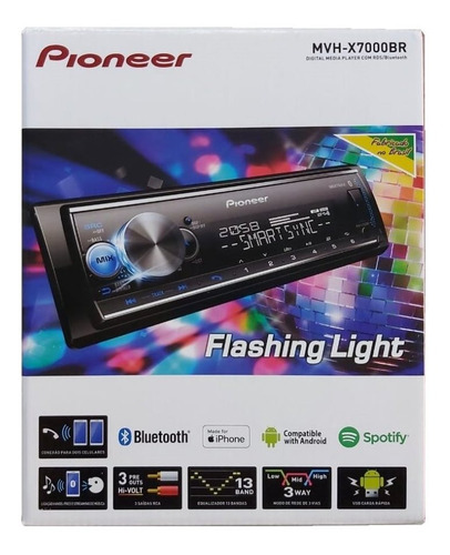 Mp3 Player Pioneer Mvh-x7000br Bt 1 Din
