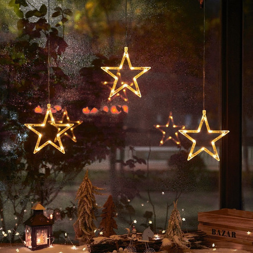 Linternas Decorativas Con Luces De Estrellas Para Ventanas