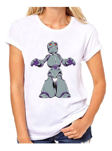 Remera De Mujer Robot Parado Manos Abiertas Fantasy Desig