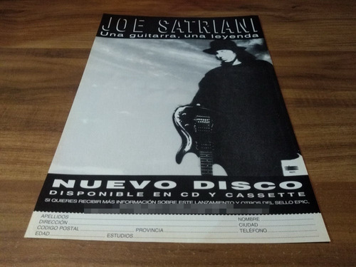 (pd274) Publicidad Joe Satriani * Joe Satriani * 1996