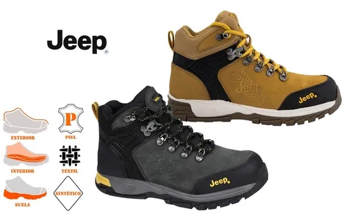 Bota De Trabajo Jeep Gris O Amarillo Hombre Sin Casquillo Cuotas