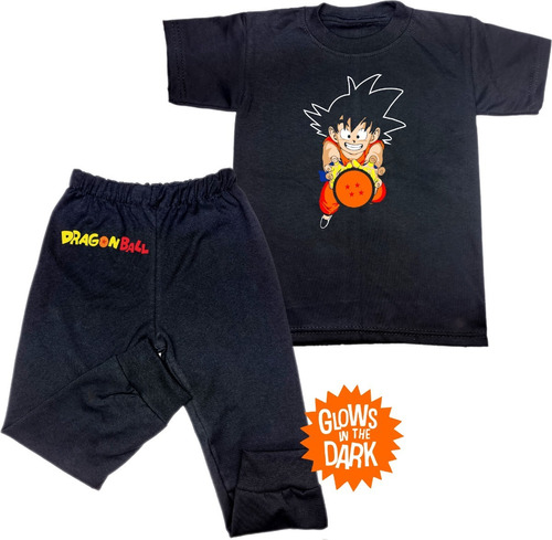 Pijama Goku Para Niños Esfera Brilla Oscuridad!