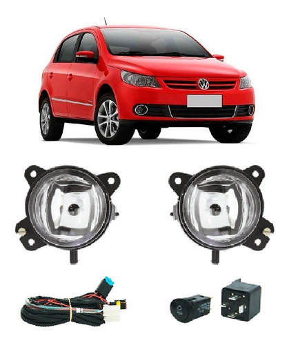 Kit Farol Milha Auxiliar Neblina Volkswagen Gol G5 + Moldura