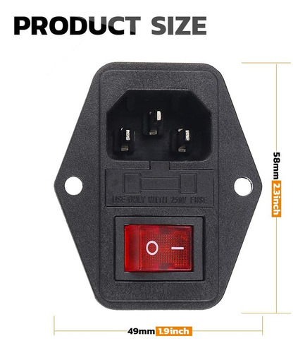 2iec 320 C14 Conector Macho Tipo De Tornillo Panel Zóc...