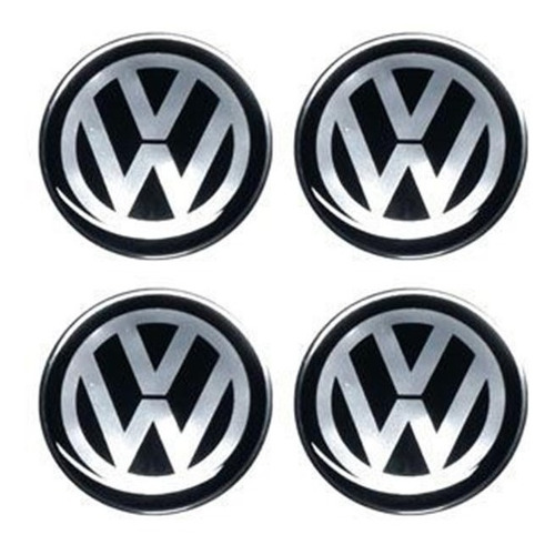 4 Emblemas Vw Adesivos Resinados Medindo 55 Mm Para Calotas.