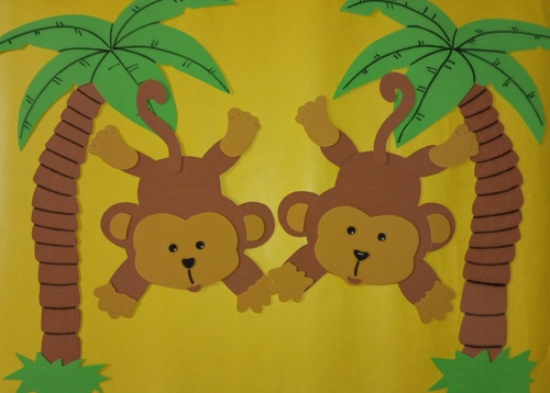 Animalitos De La Selva Cartel Cumple Goma Eva Decoración