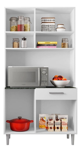 Kit Cocina Mueble Alacena 6 Puertas 1 Cajón 100% Terminado Color Blanco