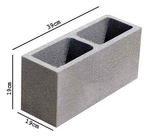 Imagem 3 de 3 de Bloco N19 Forma Fundo Vazado/aberto Bloco Concreto Econobloc