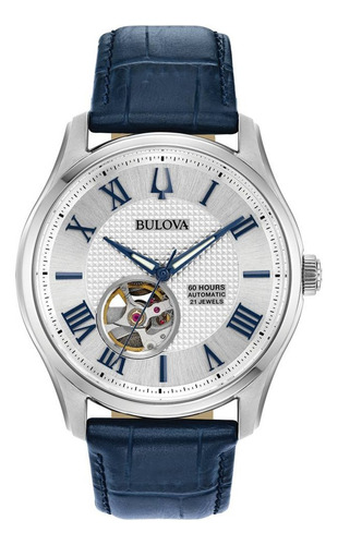 96a206 Reloj Bulova Wilton Automatico Para Caballero Azul