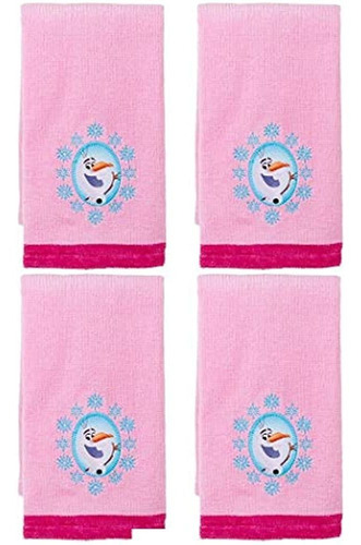 Juego De 4 Toallas De Mano Disney Frozen Olaf 11x18, Rosa