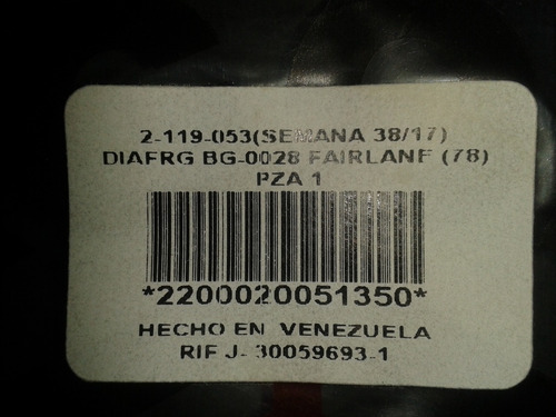 Diafragma Para Hidrovac Bg-0028 Ford Fairlane Año 78 Nuevo