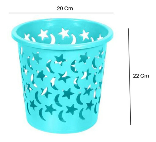Bote De Basura Chico Diseño Stars 3 Colores 2 Piezas Agua