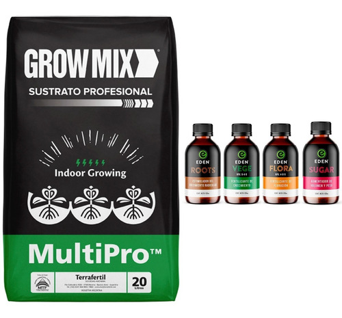 Sustrato Growmix Terrafertil Multipro 20lts Con Fertis Eden