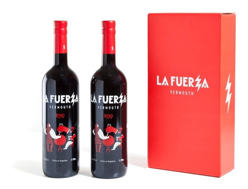 Imagen 1 de 8 de Caja De 2 Botellas La Fuerza Rojo
