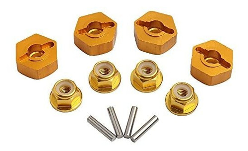 Gdool 12mm Wheel Hex Hubs Drive Adapter 5mm Thick - Gold