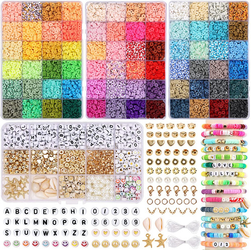 15350 Cuentas De Arcilla De 72 Colores+accesorios Varios