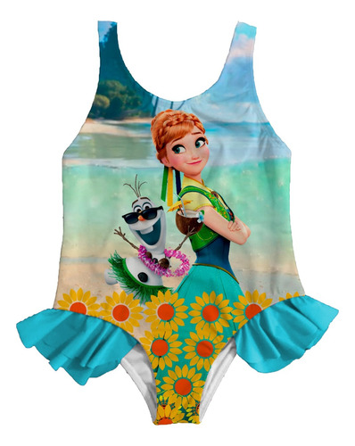 Traje De Baño Frozen Elsa Ana Vestido De Baño