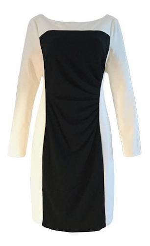 Vestido Donna Karan Color Blanco Y Negro