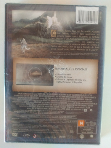 Imagem 2 de 3 de Dvd O Senhor Dos Anéis O Retorno Do Rei Lacrado