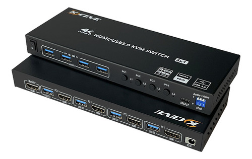 Conmutador De 2 Monitores Usb Kvm 3.0hdmi 2/4 Switch Kc-kvm4