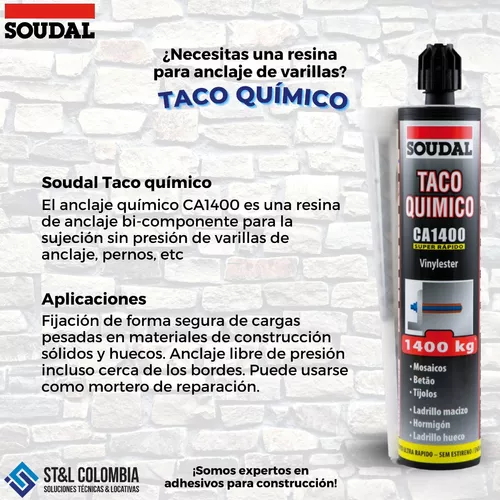 Resina De Anclaje Soudal Taco Químico 420gr 300ml X3und