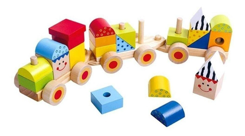 Trem De Blocos Encaixe - Lúdico Interativo - Tooky Toy