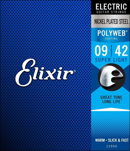 Cuerdas Elixir Polyweb Para Guitarra Electrica Nickel 9-42