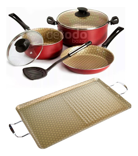 Set Plancha Cacerolas Sartén Antiadherente Jovifel Rivoli