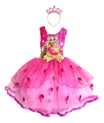 Vestido Disfraz Bebe Niña Personajes Animados Muñeca Barbie Fiesta Cumpleaños Bonito 