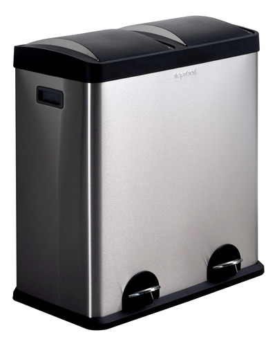 Step N' Sort El Cubo De Basura Y Reciclaje De Acero Inoxidab