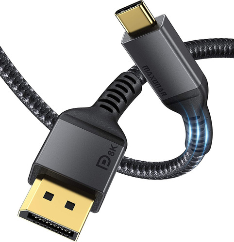 Cable Maxonar Usb C A Displayport, 8 K, 60 Hz/6,6 Pies/gris