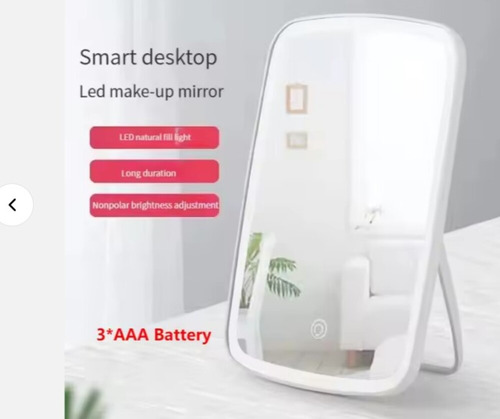 Espejo De Maquillaje Pantalla Táctil Y Luz Led Recargable