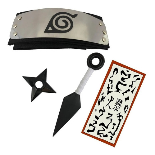 Kit Naruto - Kunai + Shuriken + Bandana + Papel Bomba