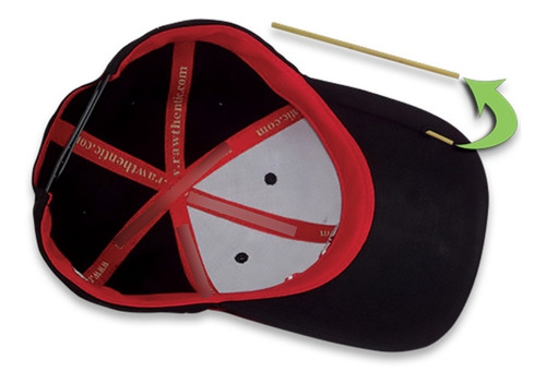 Gorra Importada Raw Negra Trucker Rojo + Palillo Sin Género