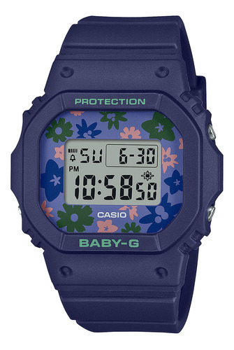 Reloj Mujer Casio Bgd-565rp-2dr Baby -g Correa Azul Bisel Azul Fondo Azul