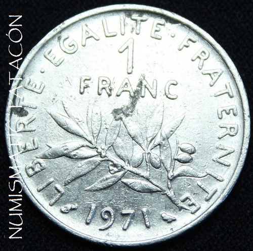 Moneda Francia 1 Franco 1971 - Catalogo: Km 925