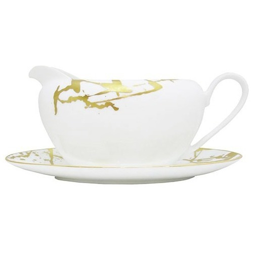 Salsera Con Plato Raptures Gold 610 Ml Noritake