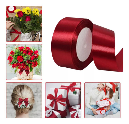 . - De 5 Rolos De Fita De Cores De Decoração De Cetim 4 Cm 1