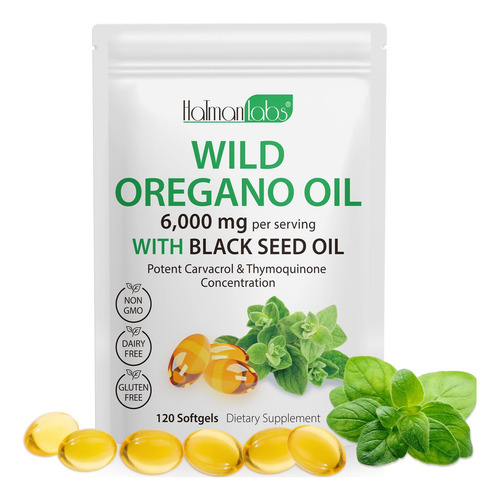 Aceite De Orégano Orgánico Con Semilla Negra 120 Softgels