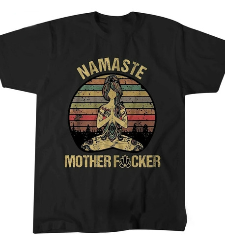 Camiseta Leisure Vintage Namaste Explicit Para Hombre, Cuell