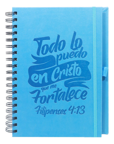 Libreta Cuaderno Cristiano Tapa Dura C/100 Hojas Celeste
