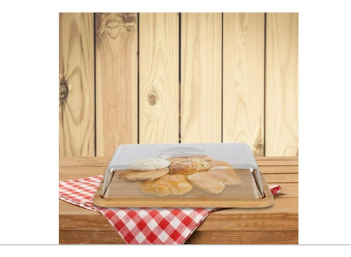 Panera Multiusos De Bambú Con Tapa Trasparente
