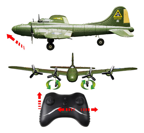 Avión A Control Remoto B17 24ghz Rtf Iluminación Para Princi Color