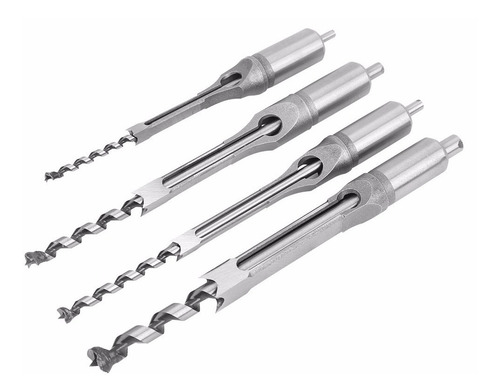 4 Brocas Cuadradas Para Taladro 1/4 5/16 3/8 1/2 Para Madera