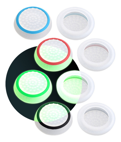 6 Gomas Fosforescente Para Ps5 Ps4 Xbox X S Joystick Silicón