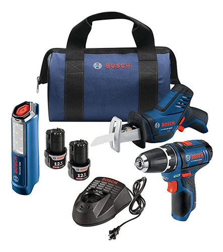 Bosch 12v Max 3-tool Kit Combinado Con 3/8 PuLG. Taladro / D