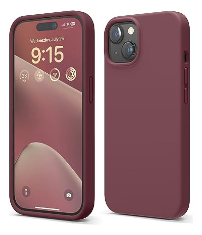 Funda Para Elago iPhone 15 Burgundy 6.1 PuLG Liquid Silicon
